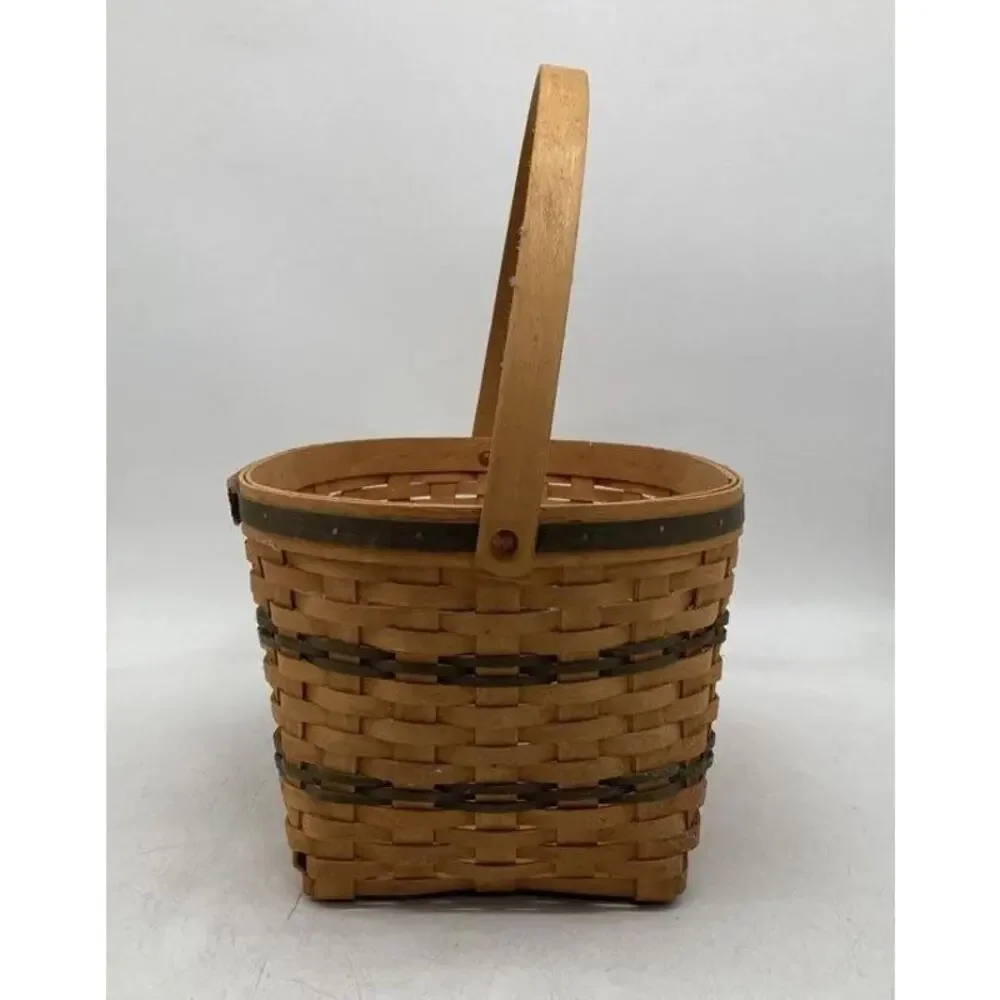 VTG Longaberger Traditions Collection 1995 Family Basket Large Oval Brown Green